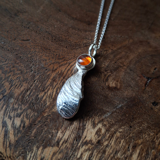 Sycamore Seed Amber Necklace