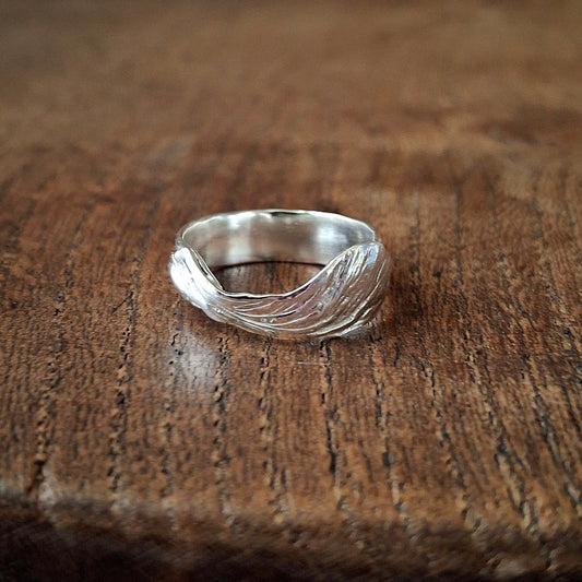 Handmade Helicopter Seed Silver Ring - UK size M½