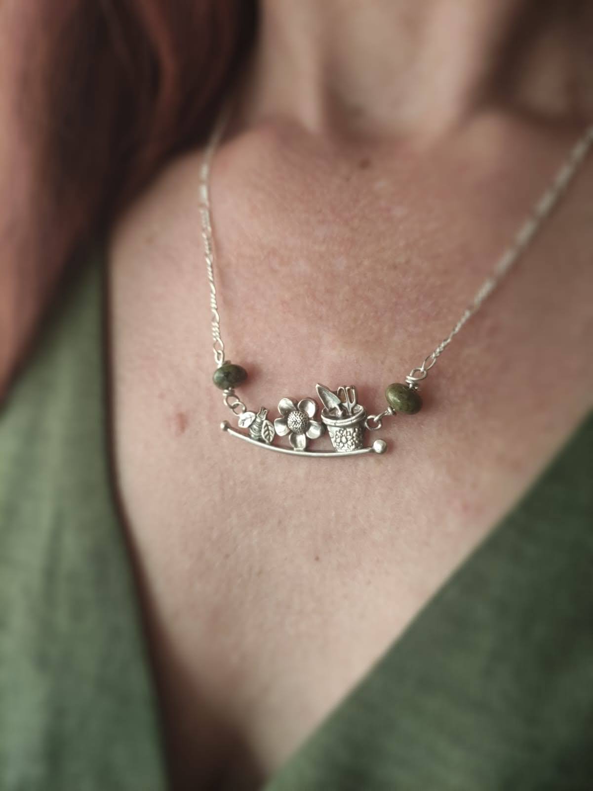 Planting Joy - Gardeners inspired Silver Necklace - Irmy Creations