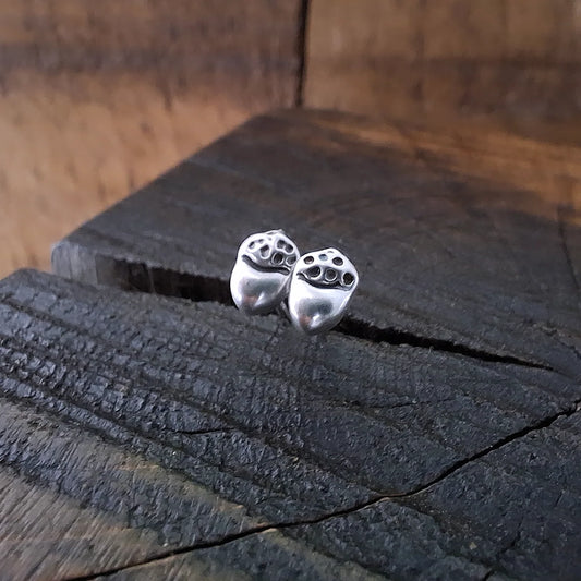 Tiny Handmade Silver Acorn Studs