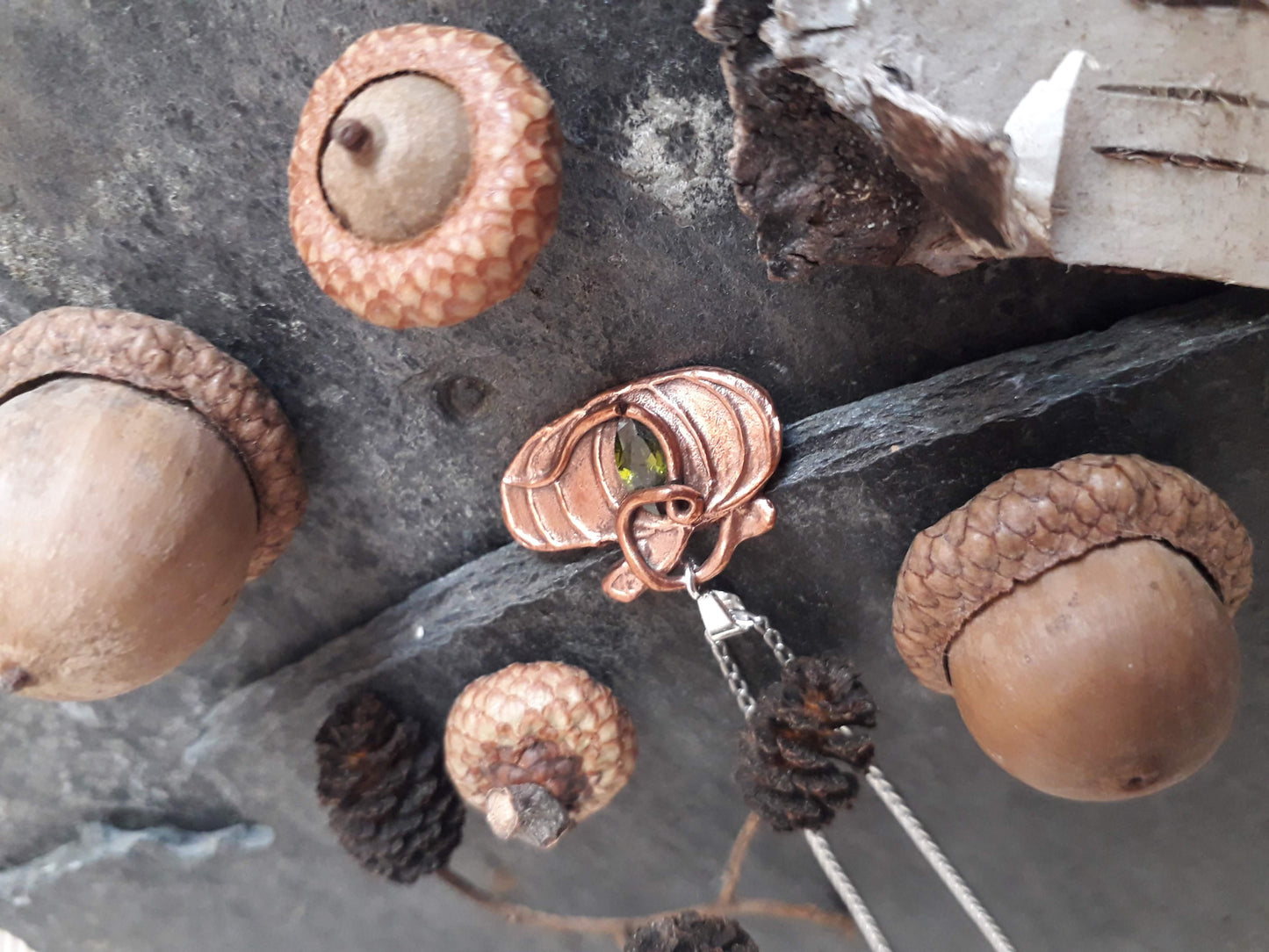 Small pumpkin copper pendant, autumn, Halloween, Samhain - Irmy Creations