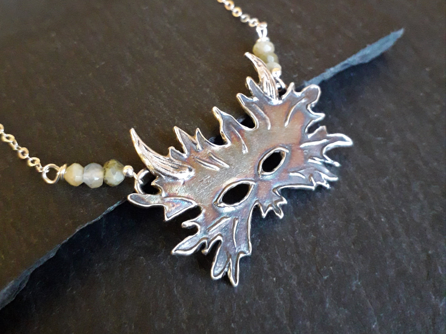 The Greenman Mask, Beltane, Forest, Woodland, Necklace - Irmy Creations
