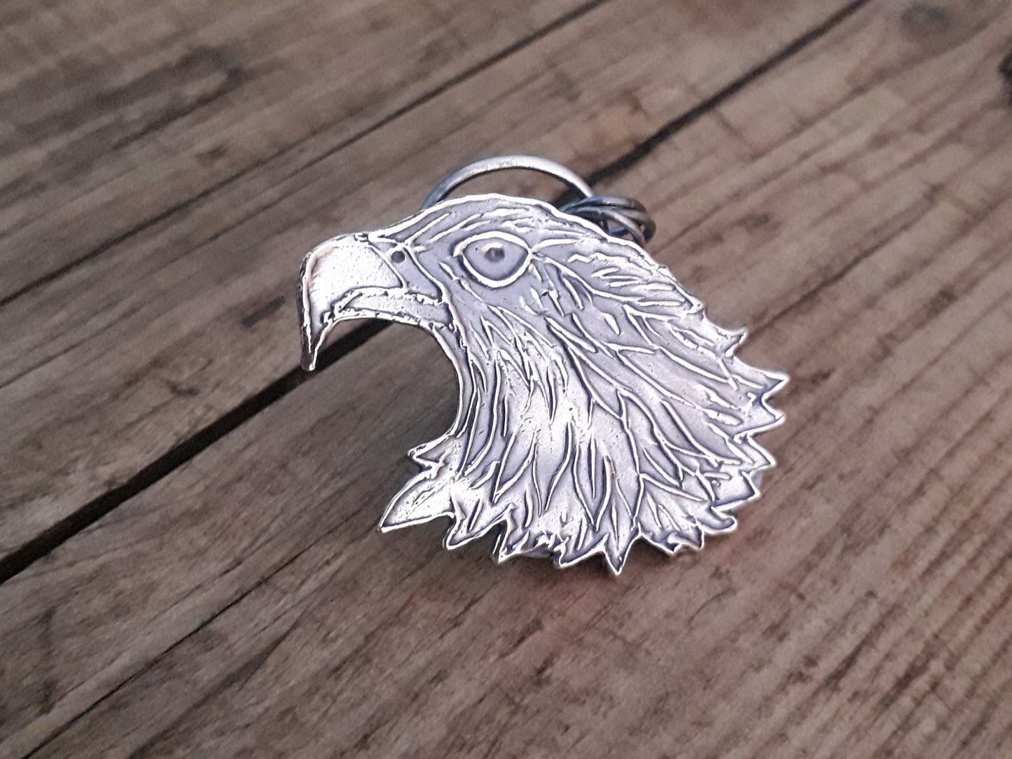 Eagle Head - Fine Silver Necklace - Oxidized Silver - Irmy Creations