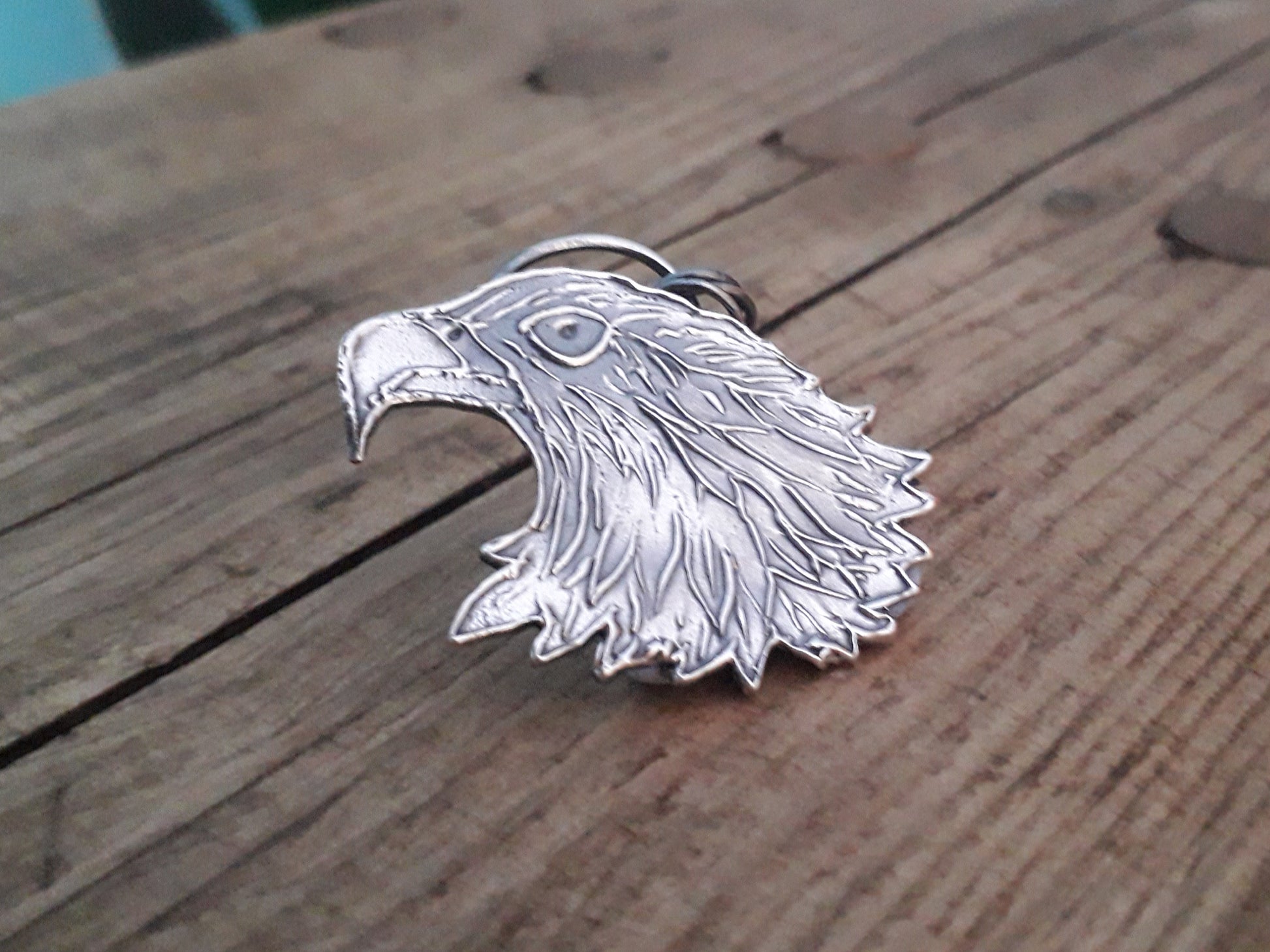 Eagle Head - Fine Silver Necklace - Oxidized Silver - Irmy Creations