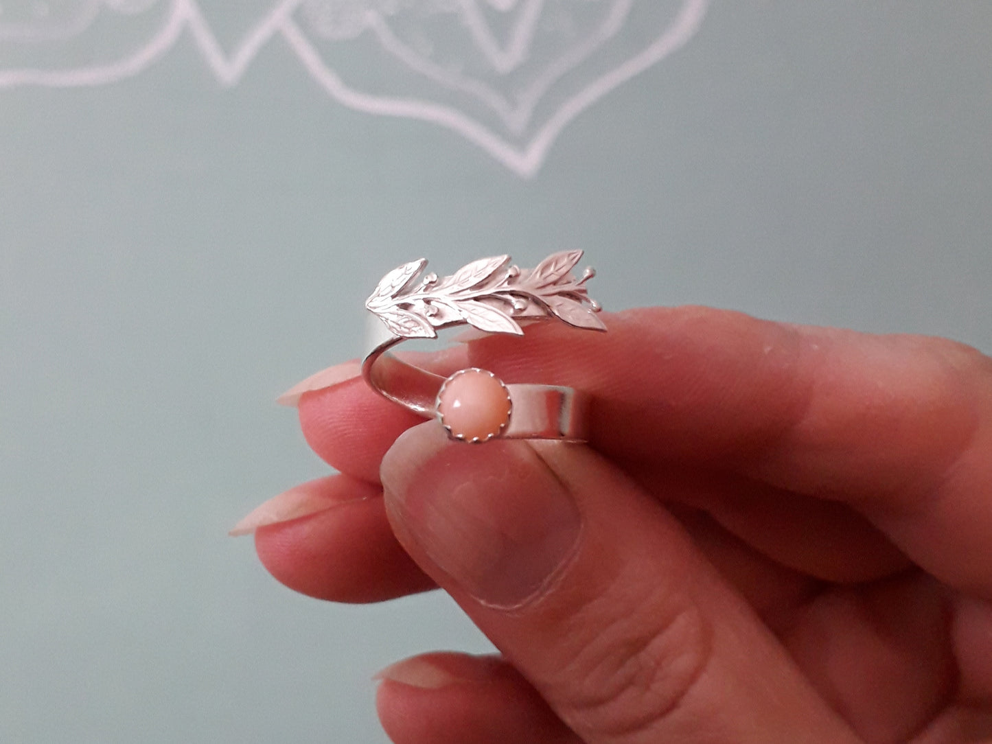 Twig and leaf on sale ring