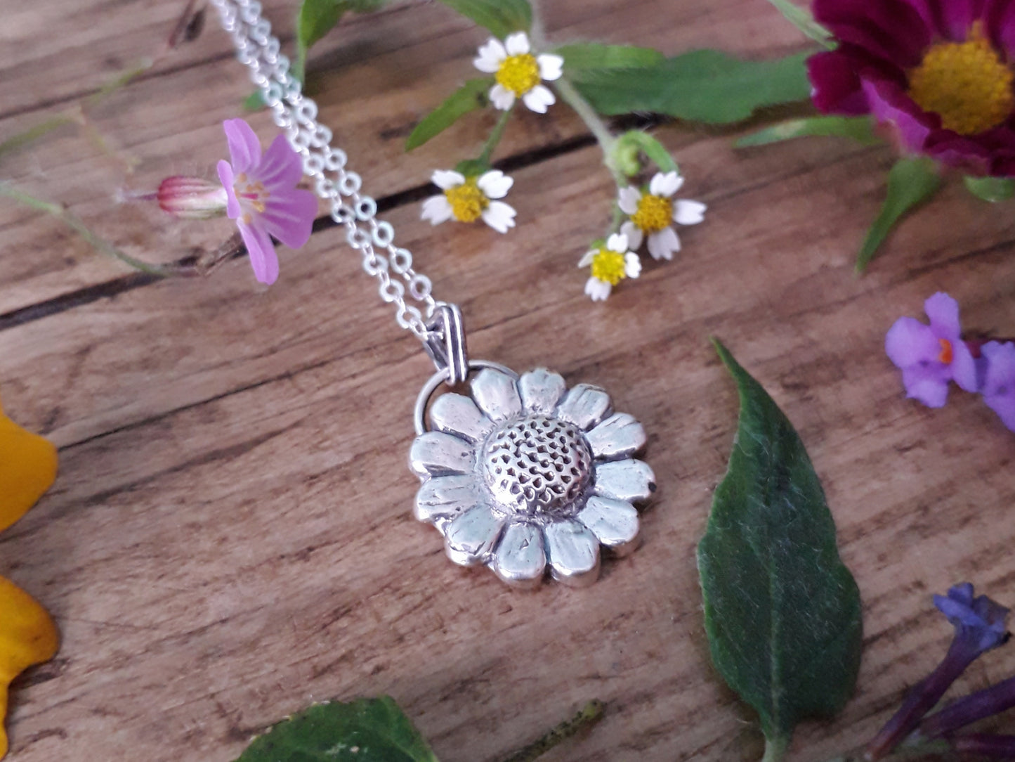 Summer Flower No 5 Silver Necklace - Irmy Creations