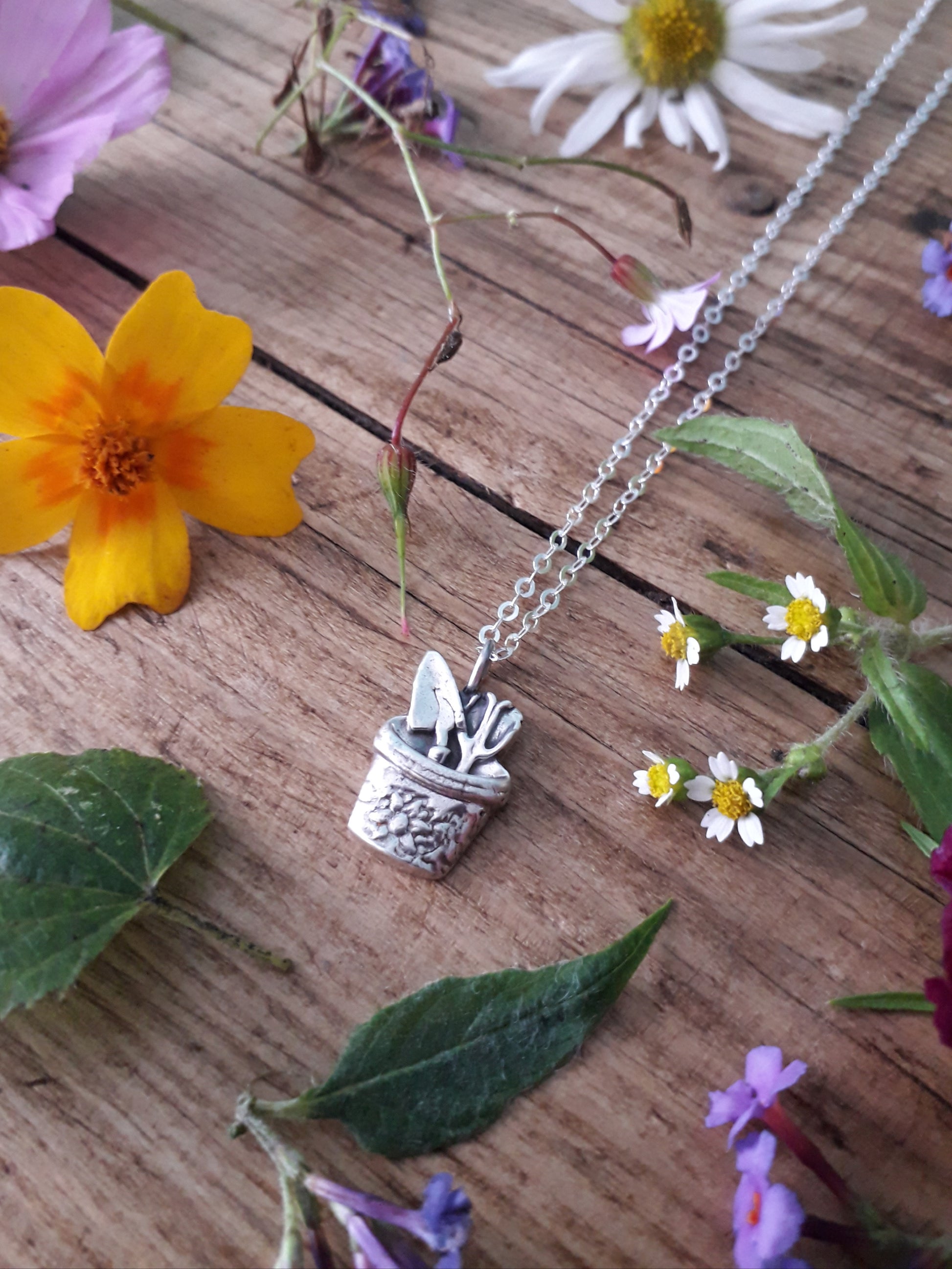 Gardeners Tools Silver Necklace - Irmy Creations