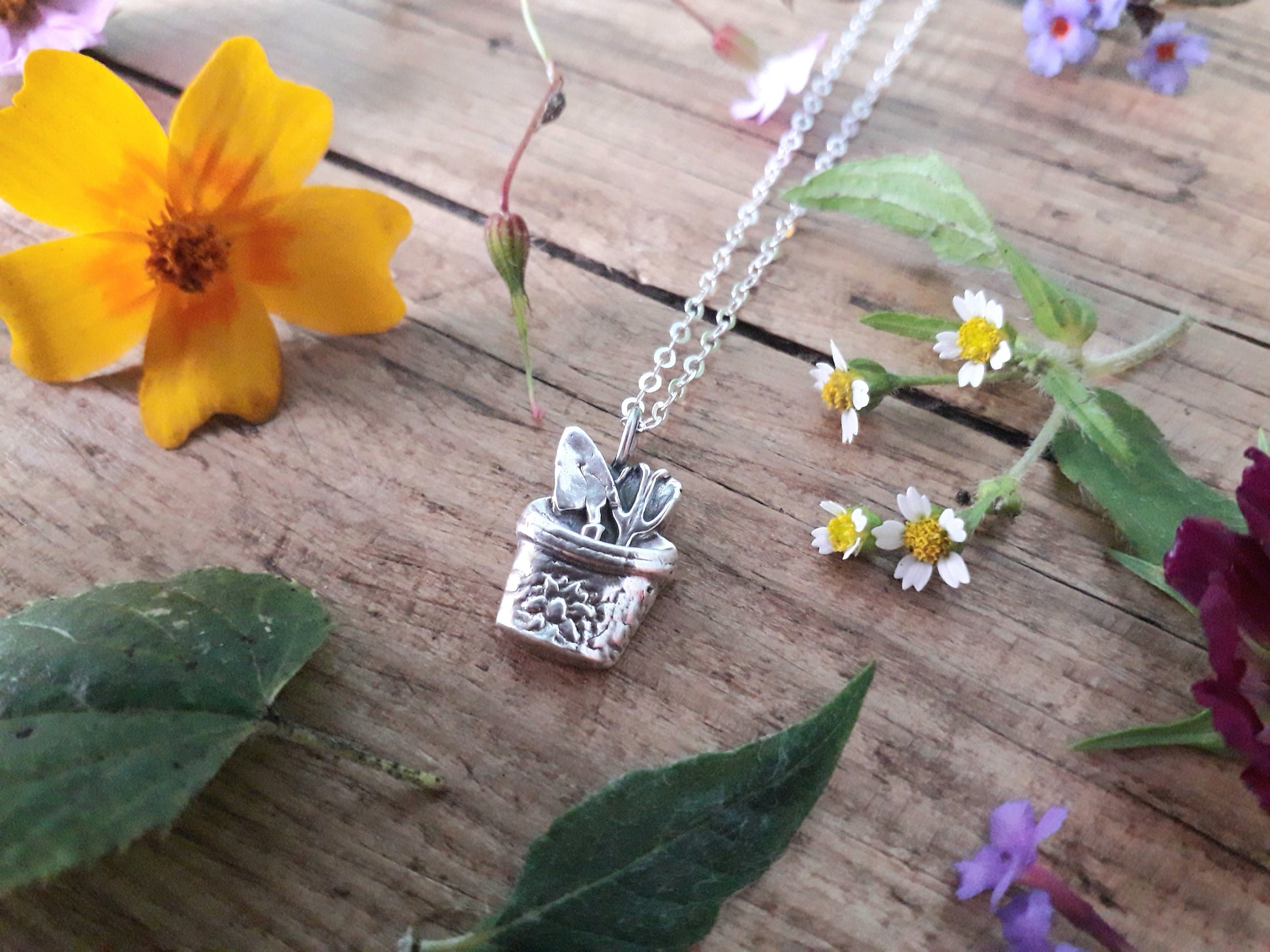 Gardeners Tools Silver Necklace - Irmy Creations