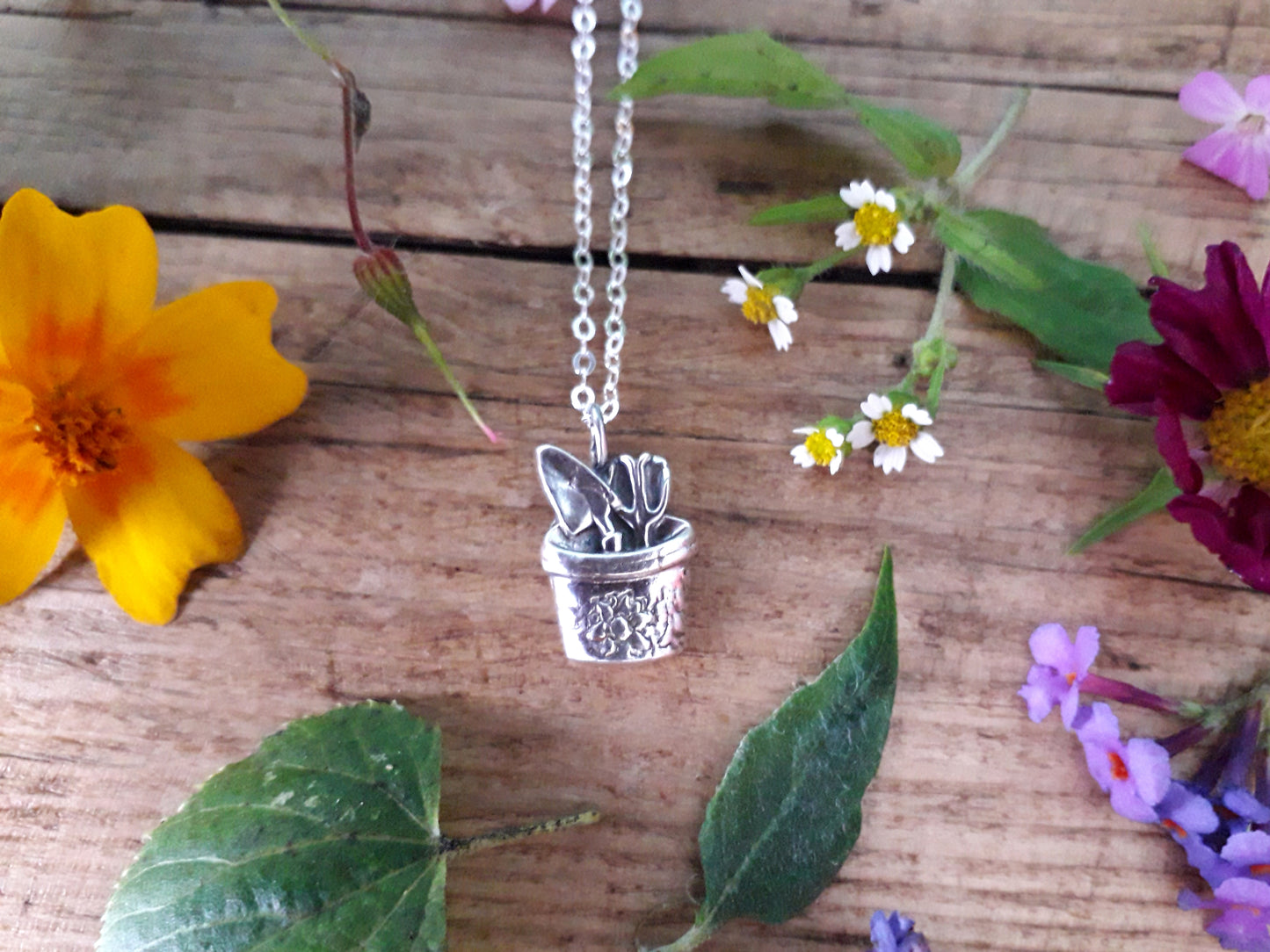 Gardeners Tools Silver Necklace - Irmy Creations