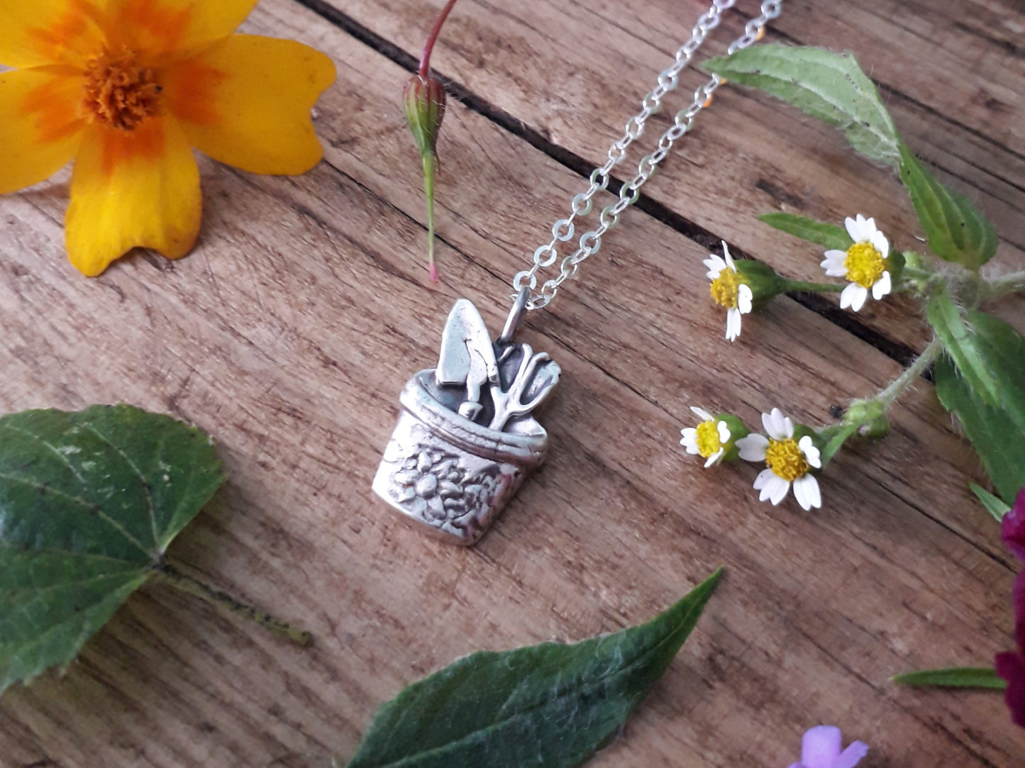 Gardeners Tools Silver Necklace - Irmy Creations