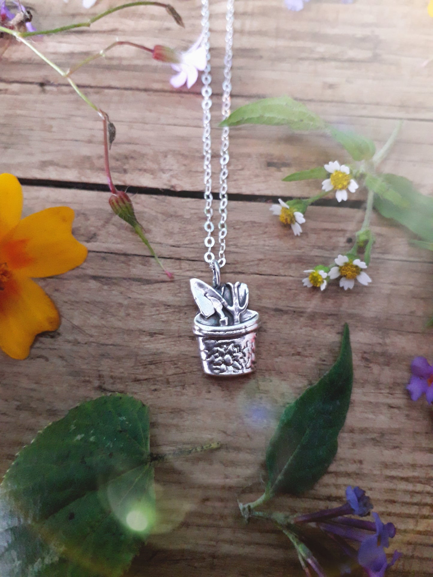 Gardeners Tools Silver Necklace - Irmy Creations