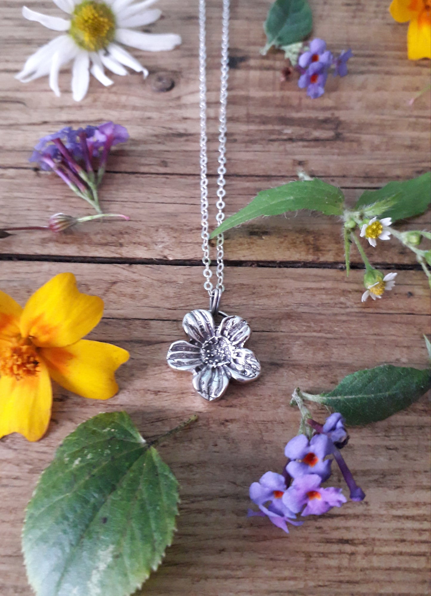 Summer Flower 1 Silver Necklace - Irmy Creations