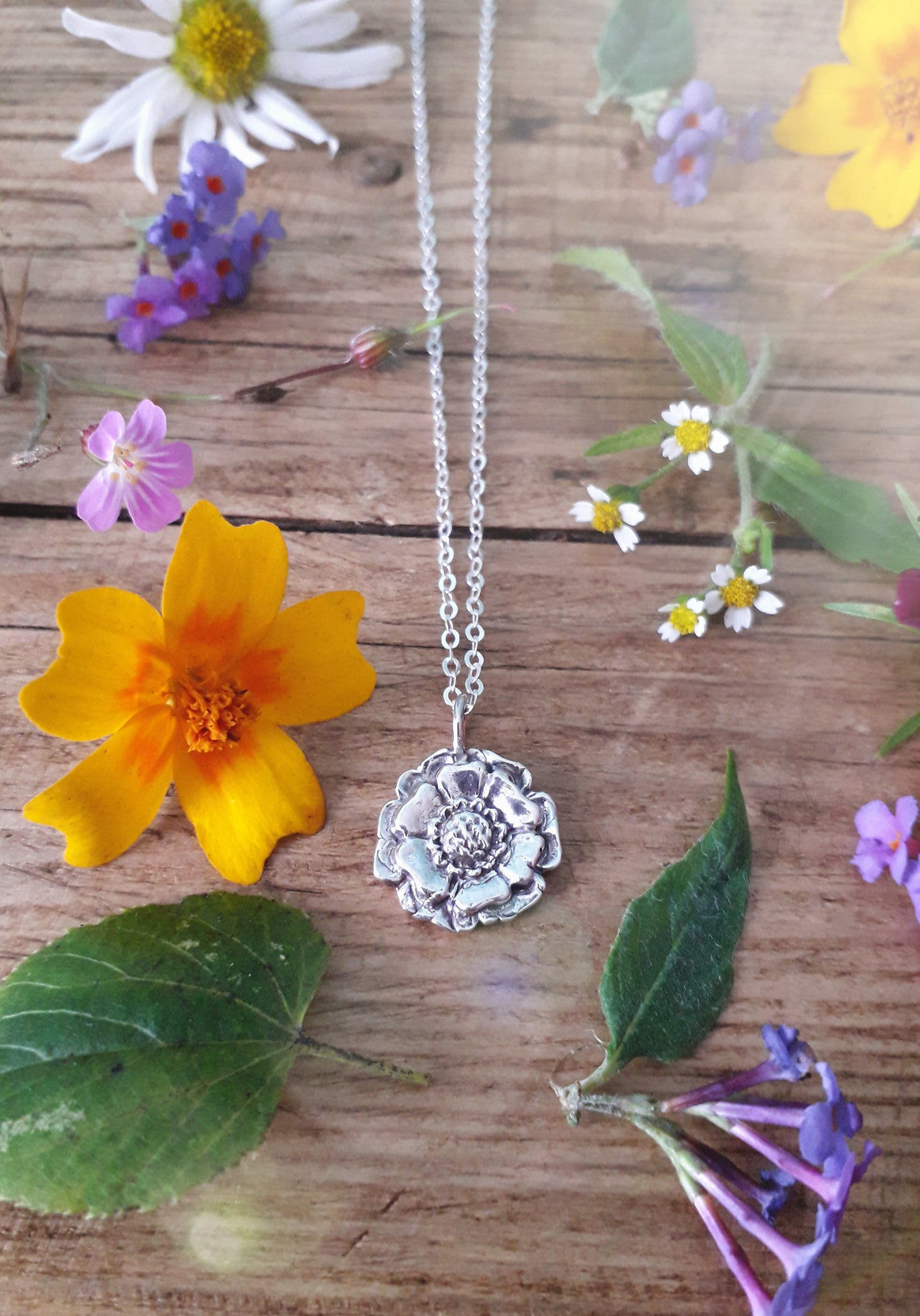 Summer Flower 4 Silver Necklace - Irmy Creations