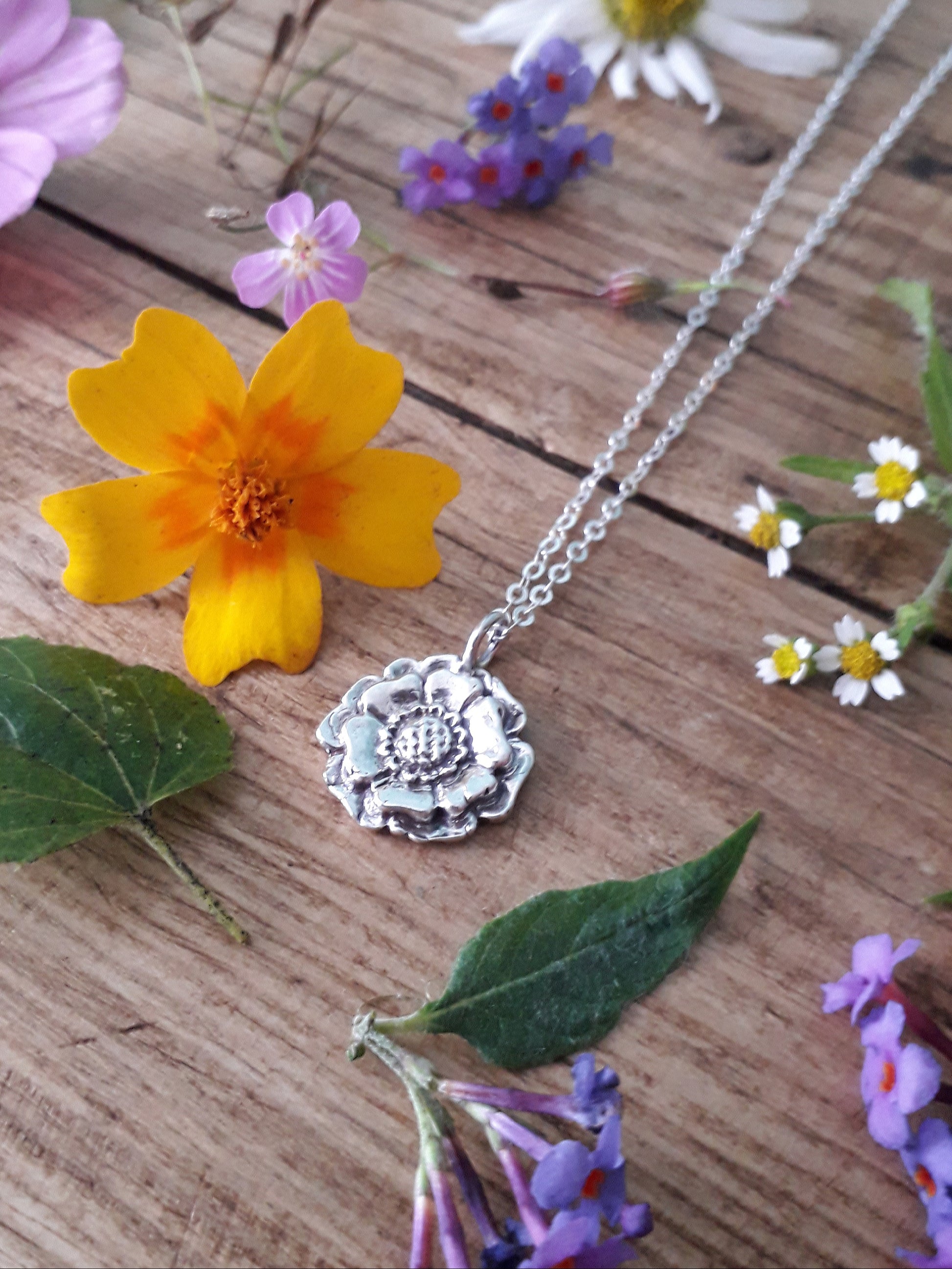 Summer Flower 4 Silver Necklace - Irmy Creations