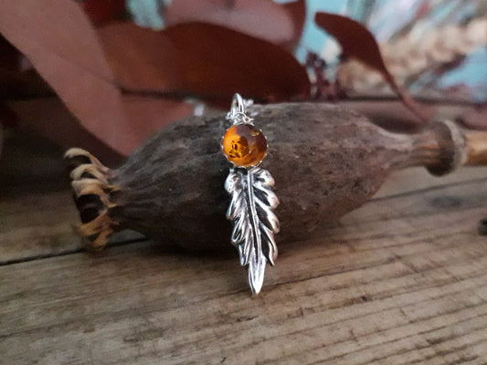 Autumn Leaf Amber Necklace woodland - Irmy Creations