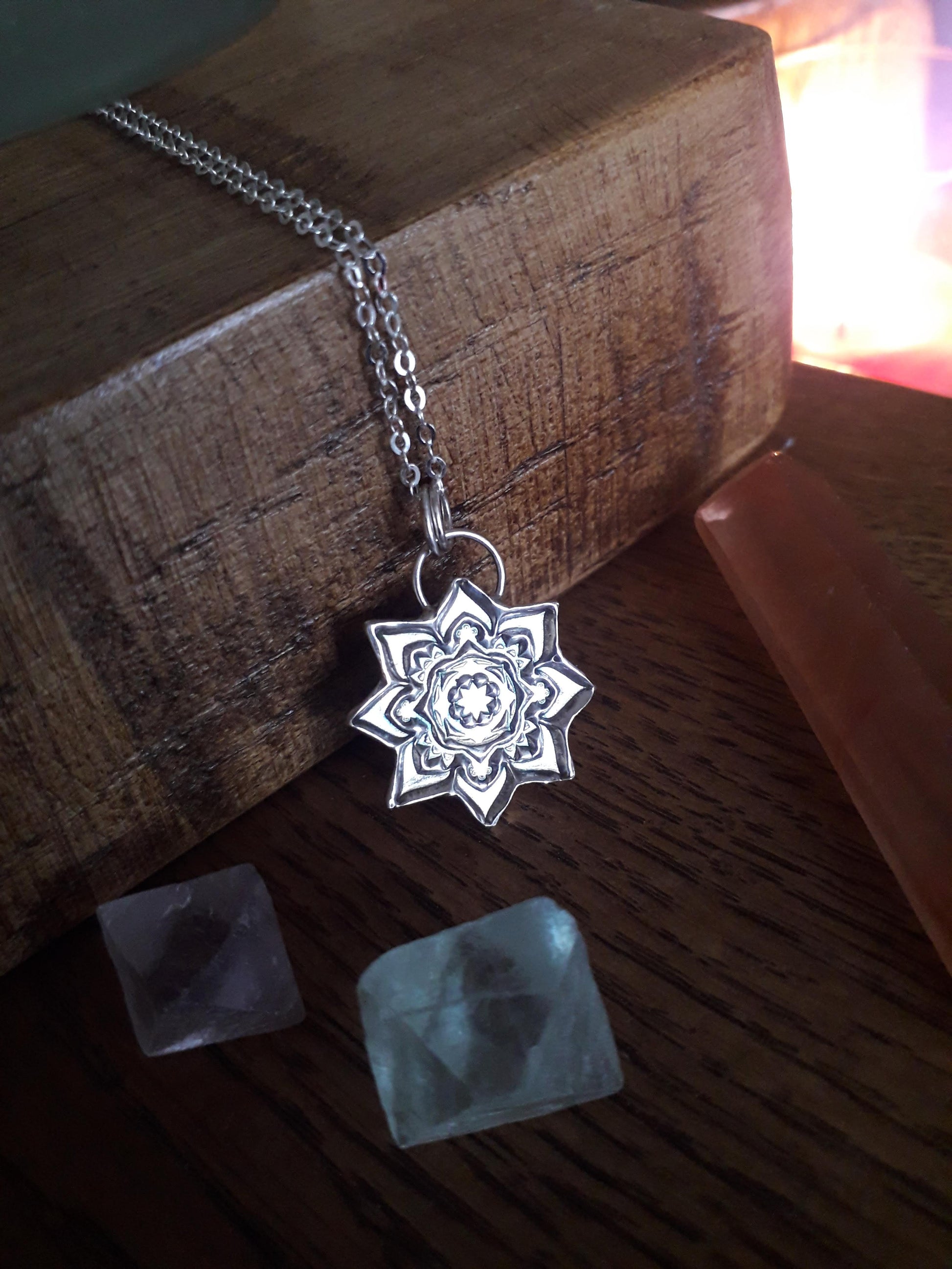 Made to order - Boho Star Mandala Silver Pendant 4 - Irmy Creations