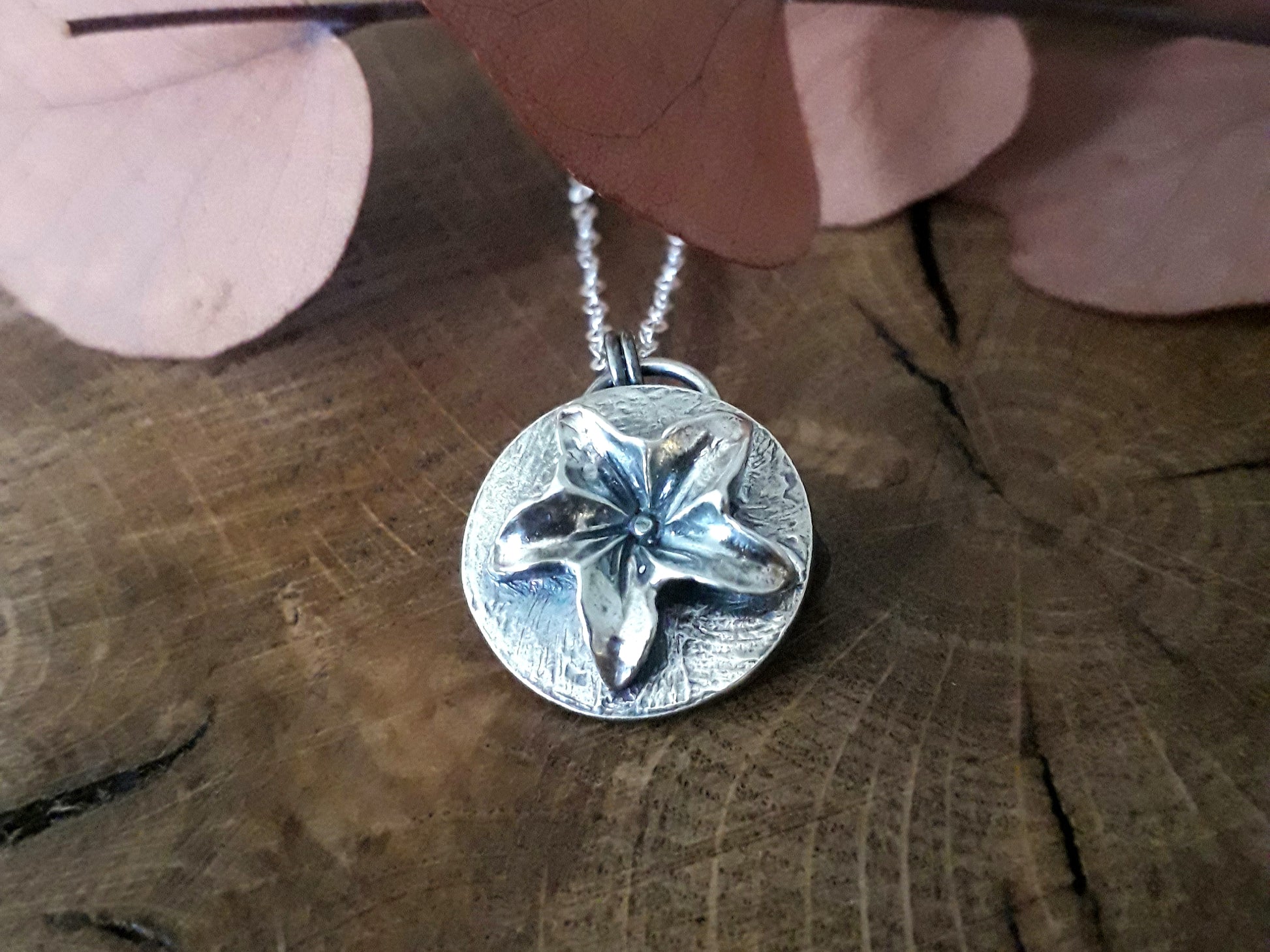 Flower sculpture pendant plumeria - Irmy Creations