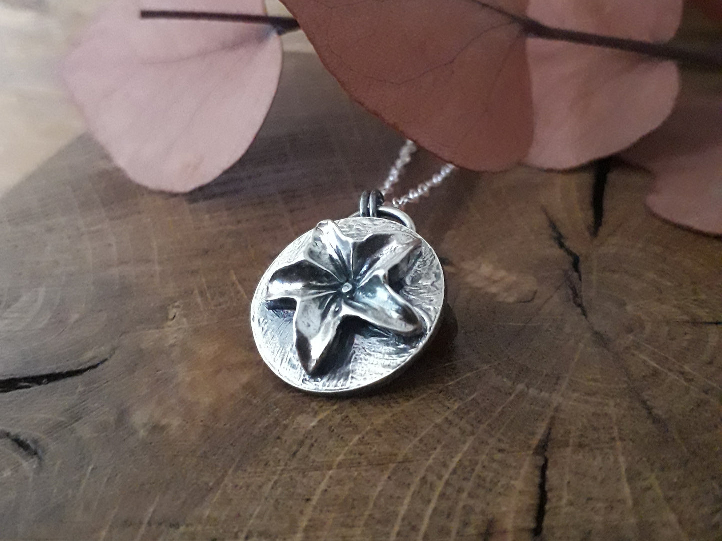 Flower sculpture pendant plumeria - Irmy Creations