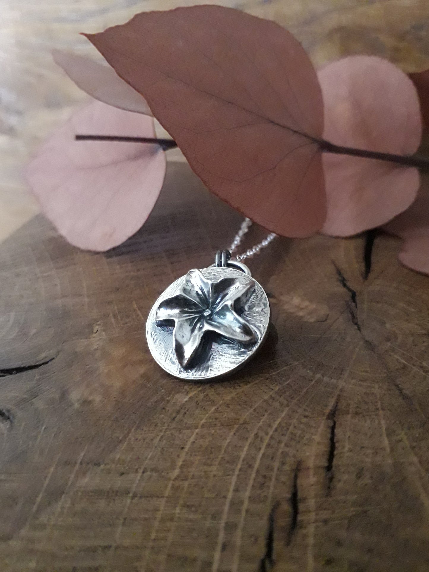 Flower sculpture pendant plumeria - Irmy Creations