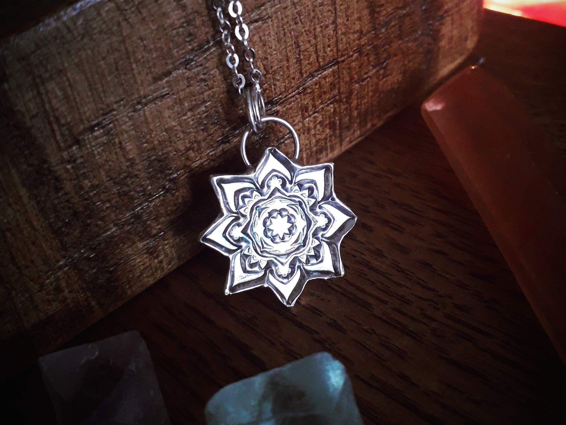 Made to order - Boho Star Mandala Silver Pendant 4 - Irmy Creations