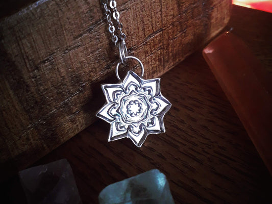 Made to order - Boho Star Mandala Silver Pendant 4 - Irmy Creations