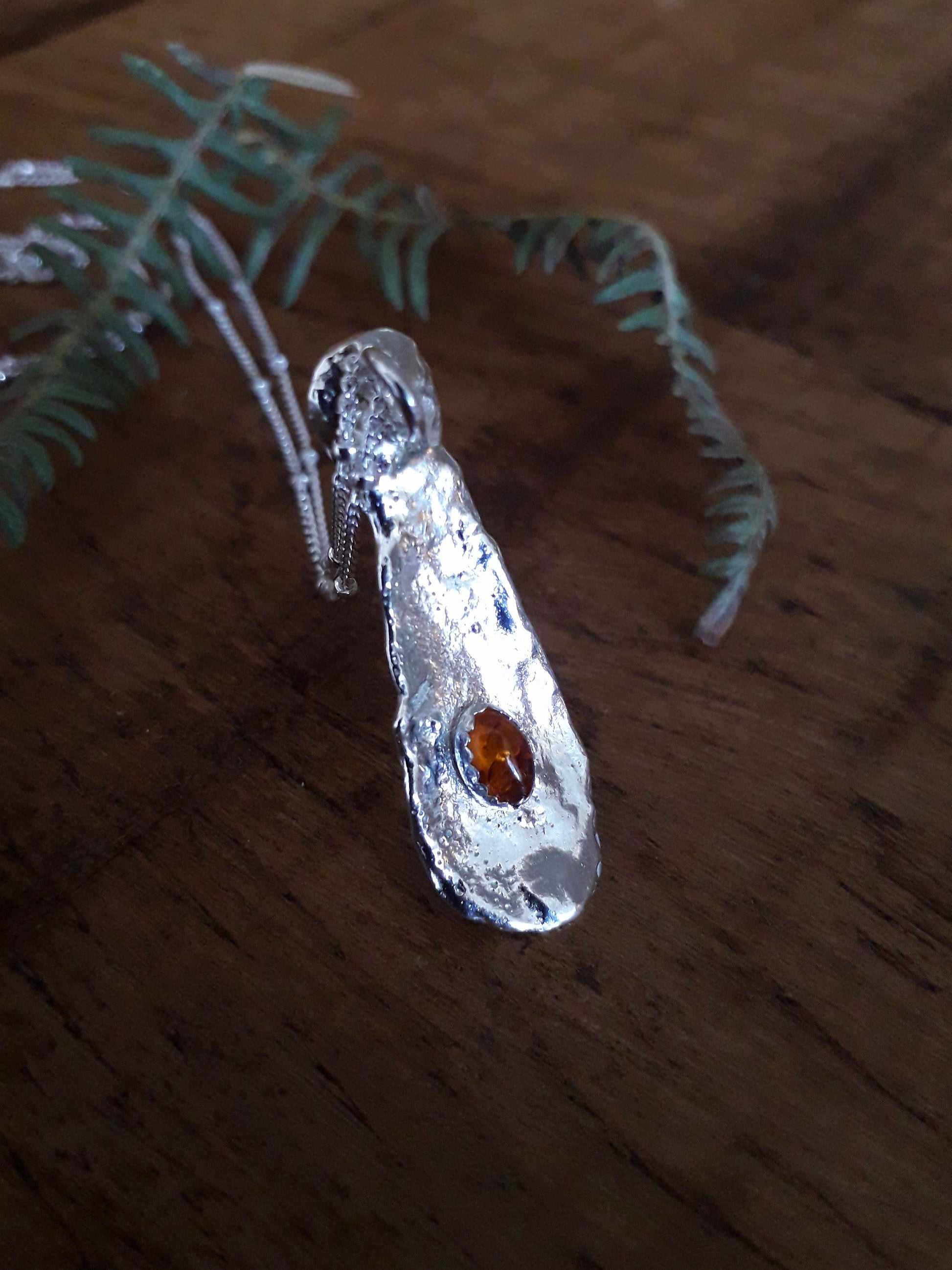 Sycamore Seed with hidden Amber Necklace - Irmy Creations