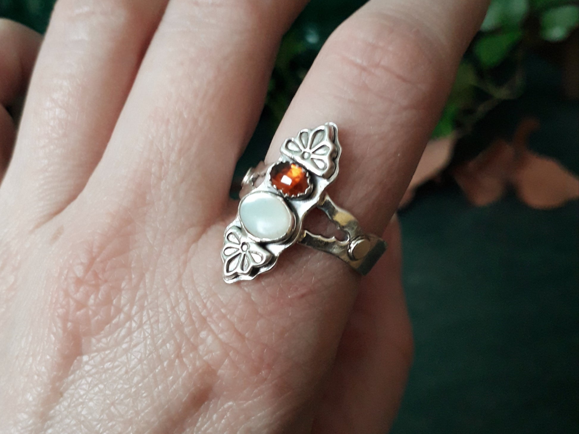 Chunky Boho Vintage Gemstone Ring Size U - Irmy Creations