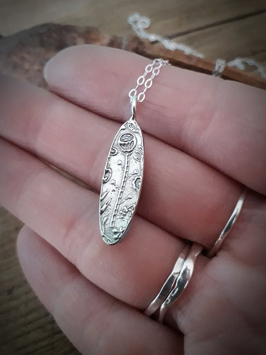 Botanical Spring - Seed Pod Antique Silver Necklace - Irmy Creations