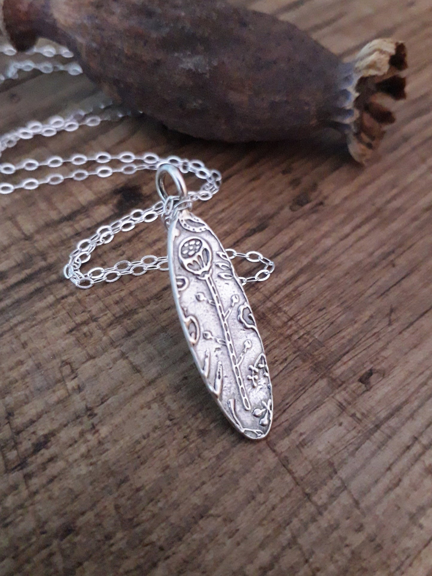 Botanical Spring - Seed Pod Antique Silver Necklace - Irmy Creations