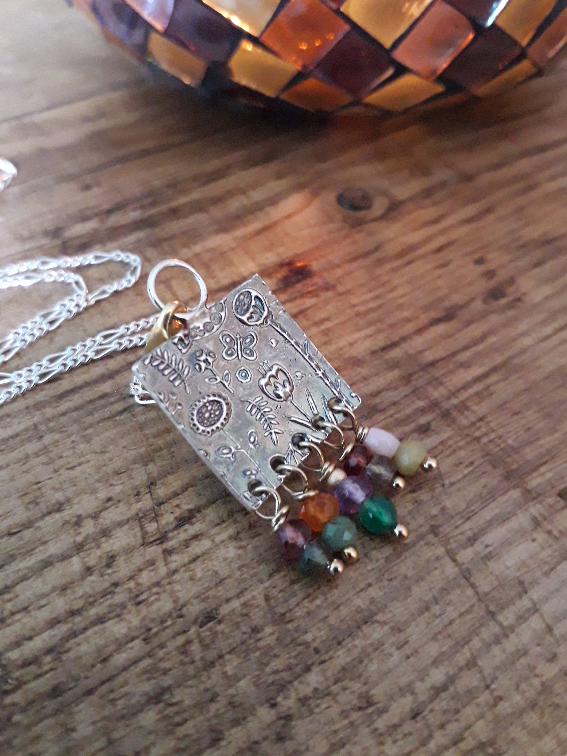 Botanical Multi Gemstone Necklace - Recycled Silver - Irmy Creations