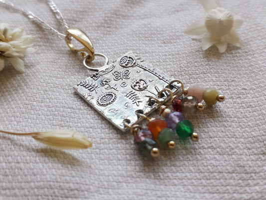 Botanical Multi Gemstone Necklace - Recycled Silver - Irmy Creations
