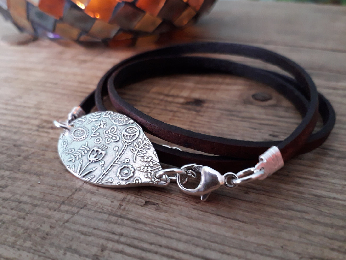 Made to Order - Scandi Flowers Leather Bracelet