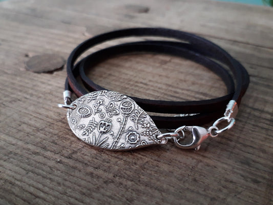 Made to Order - Scandi Flowers Leather Bracelet