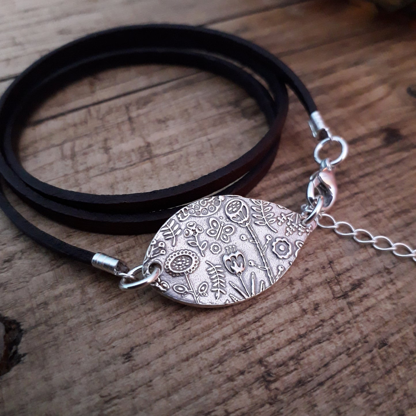 Made to Order - Scandi Flowers Leather Bracelet