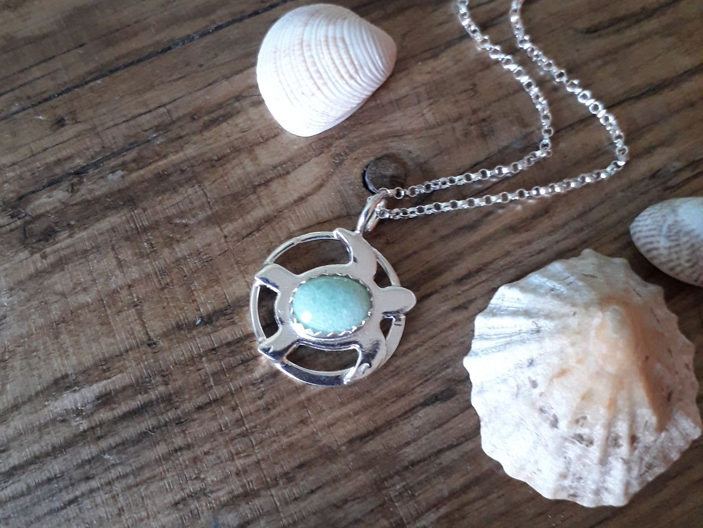 Turtle Charm Necklace with Aventurine