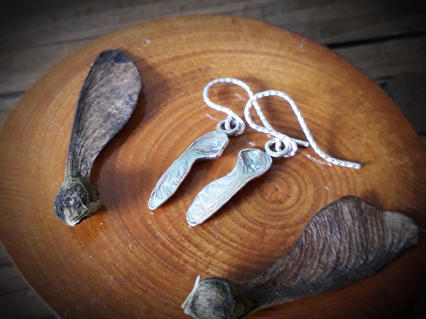 Tiny Sycamore Seed Earrings