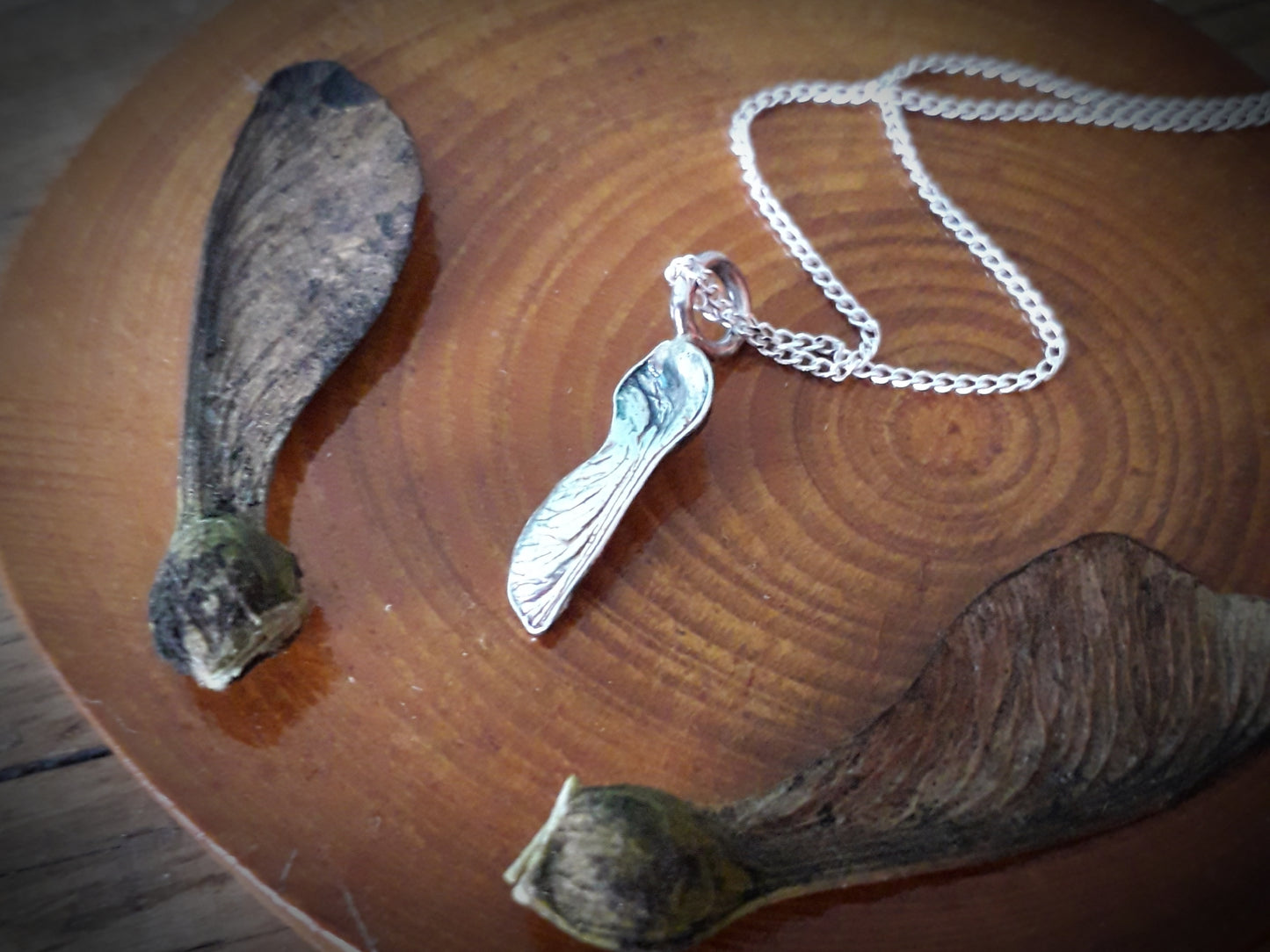 Tiny Sycamore Seed Necklace