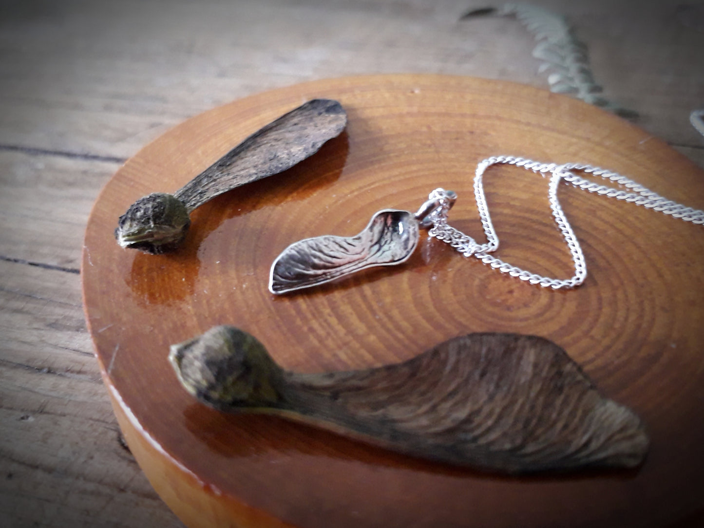 Tiny Sycamore Seed Necklace