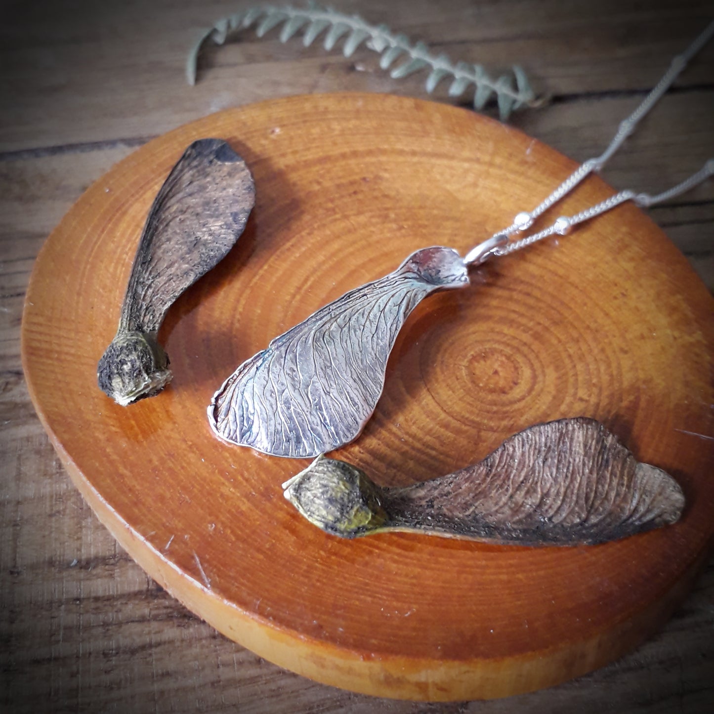 Sycamore Seed Plain Silver Necklace