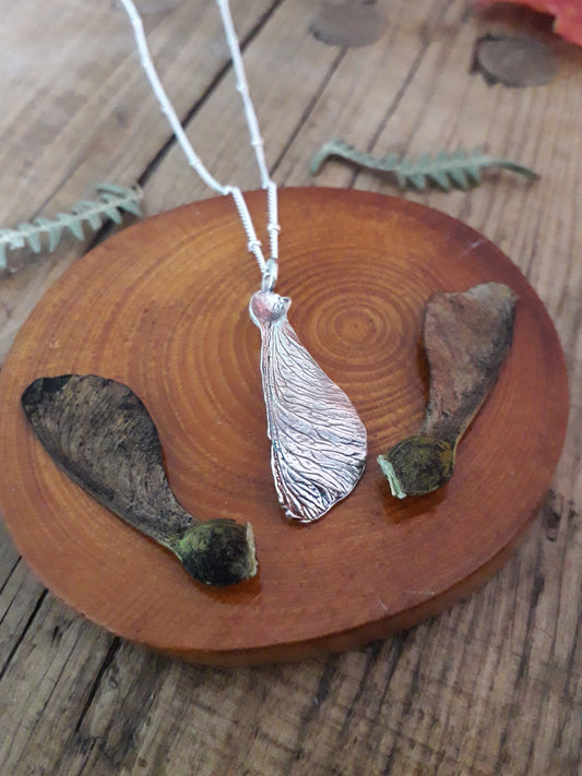 Sycamore Seed Plain Silver Necklace