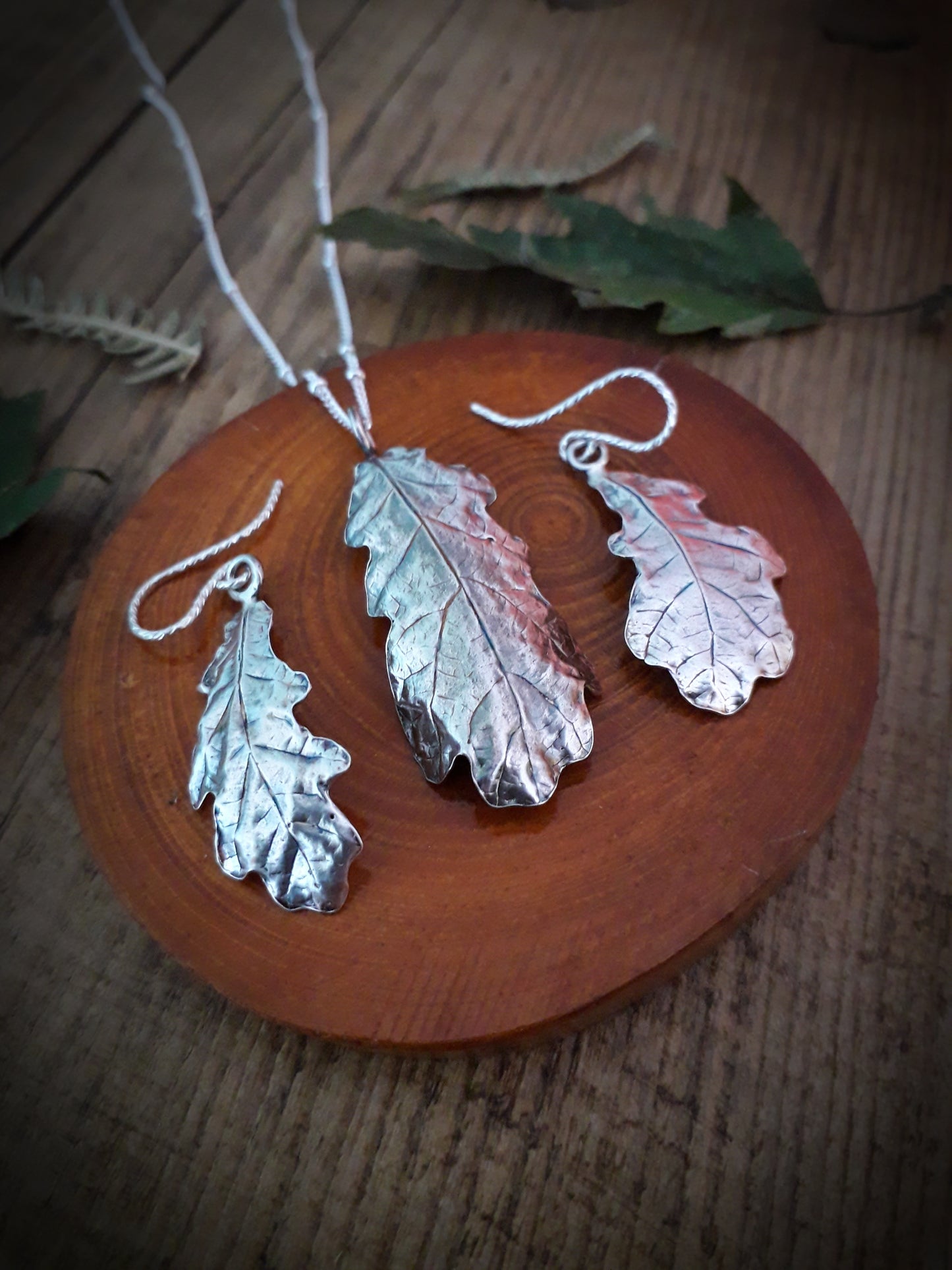 Real Oak Leaves - Silver Earrings