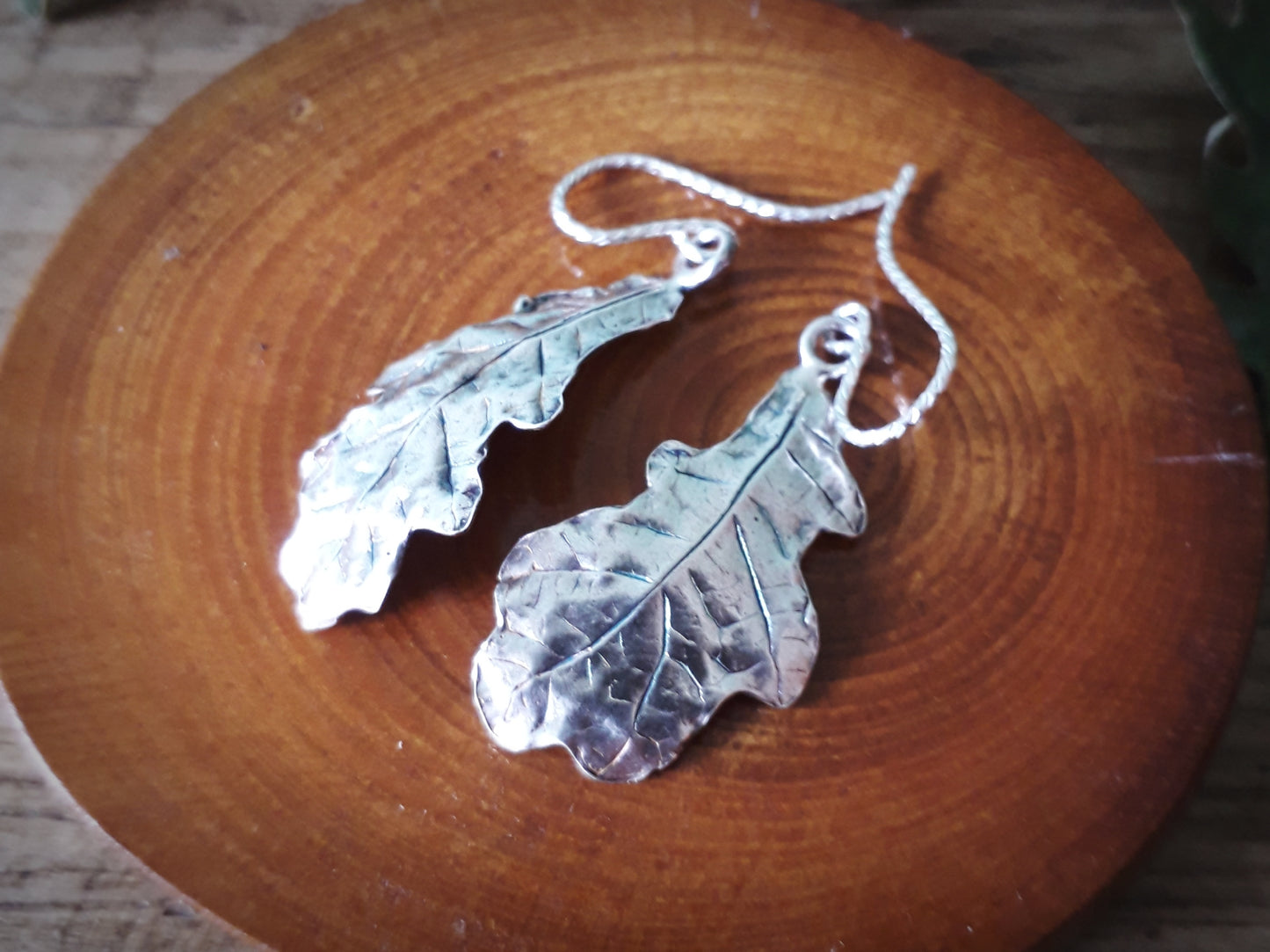 Real Oak Leaves - Silver Earrings