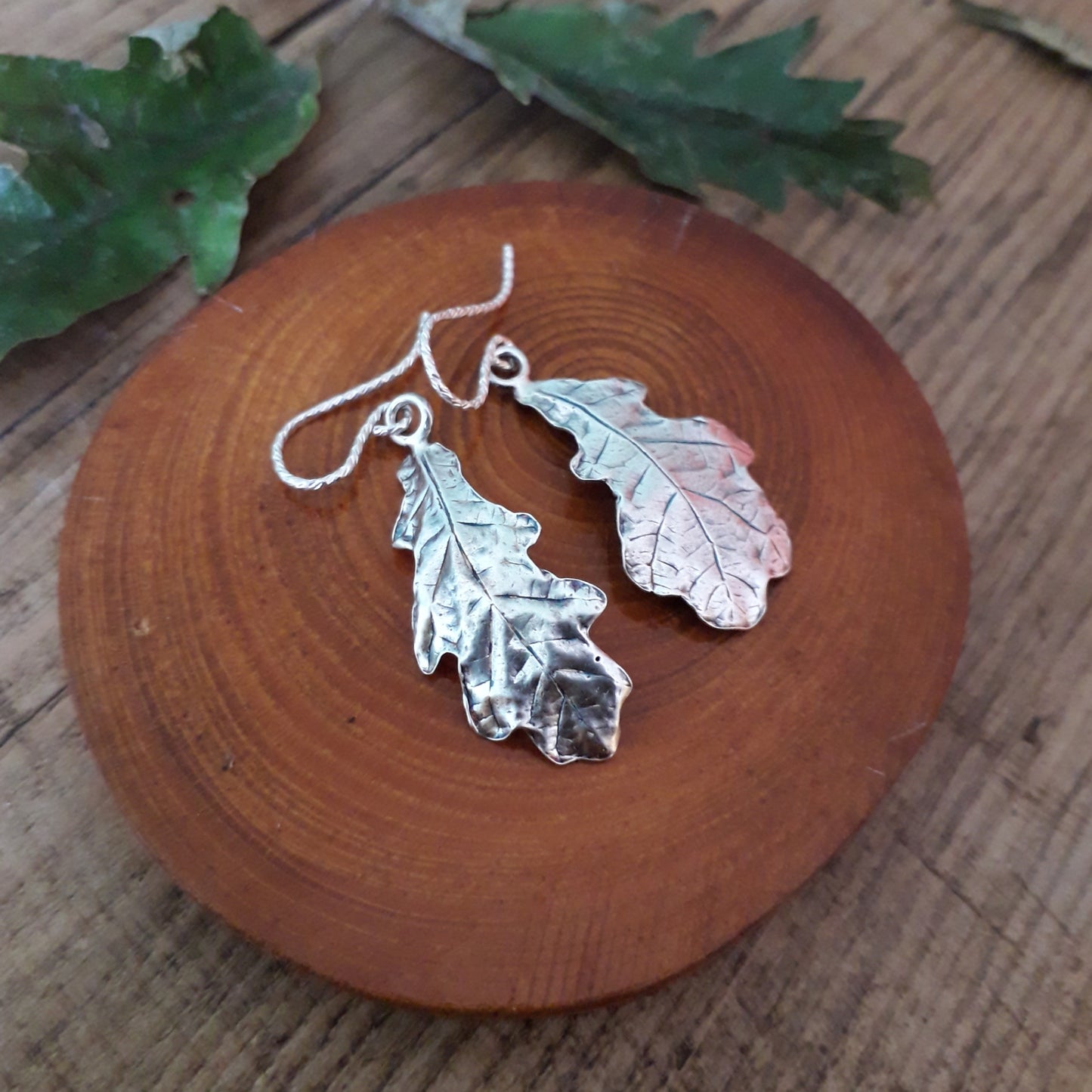 Real Oak Leaves - Silver Earrings