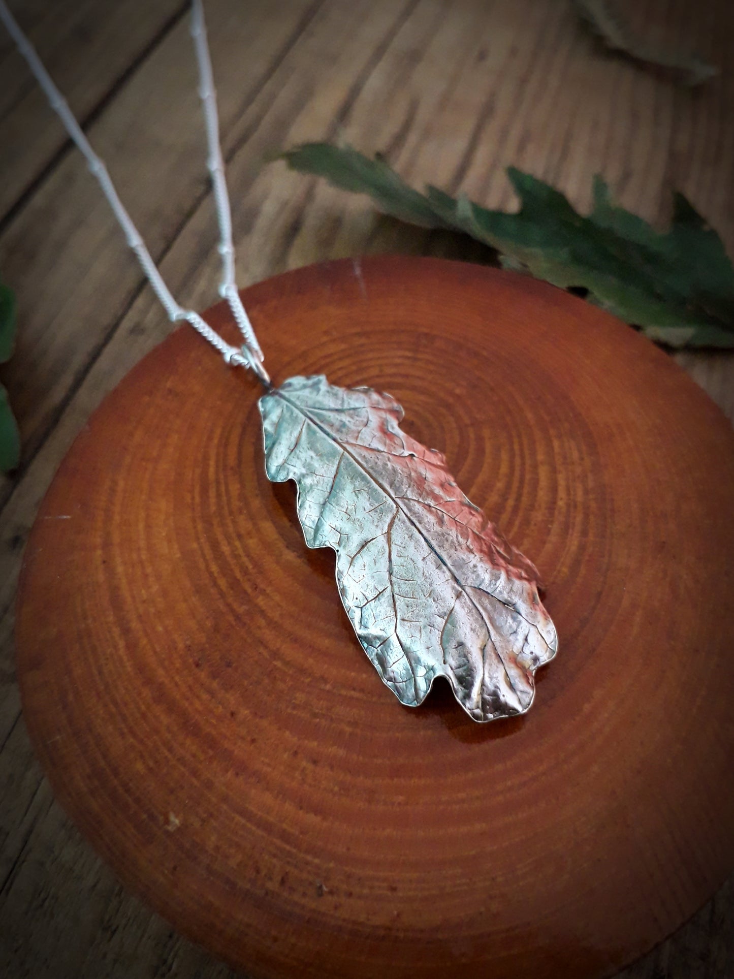 Real Oak Leaf - Silver Necklace