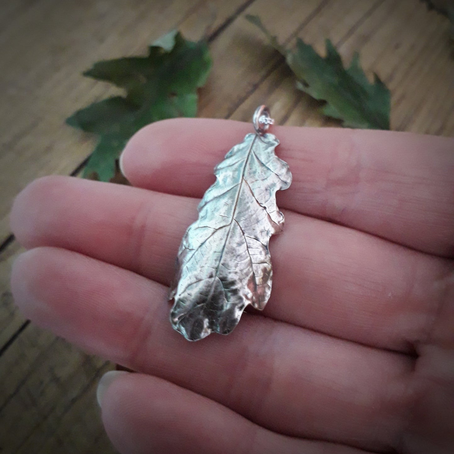 Real Oak Leaf - Silver Necklace