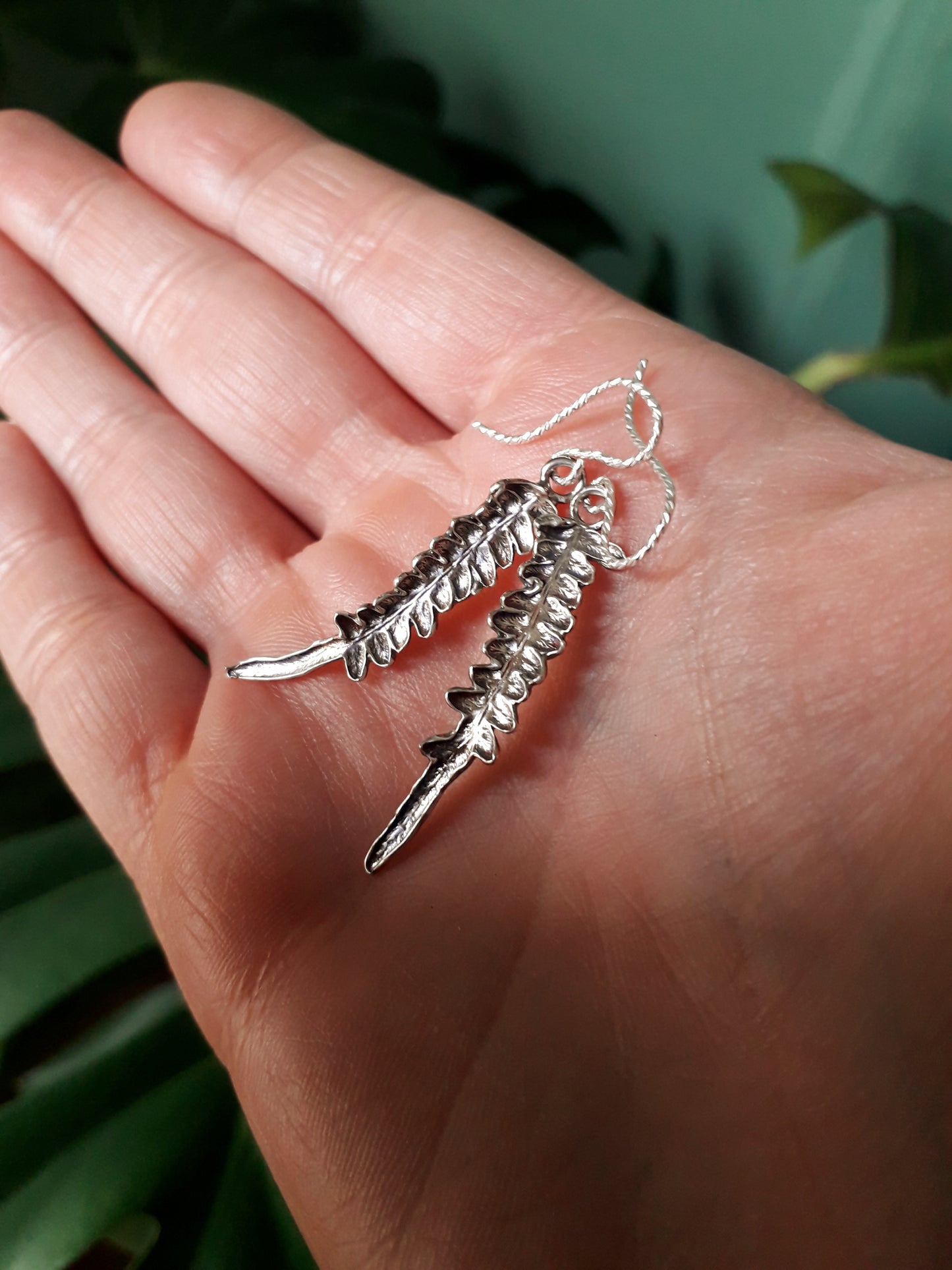 Real Fern Leaf - Silver Earrings