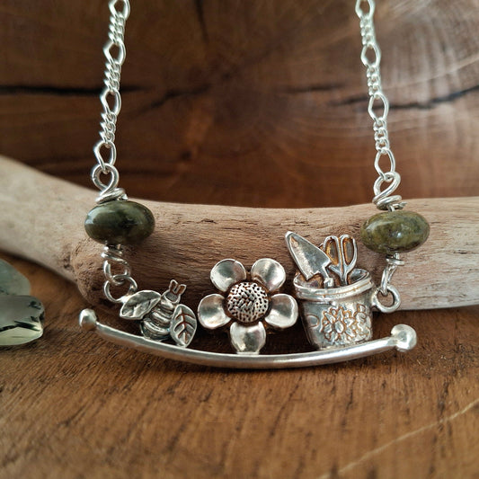 Planting Joy - Gardeners inspired Silver Necklace - Irmy Creations