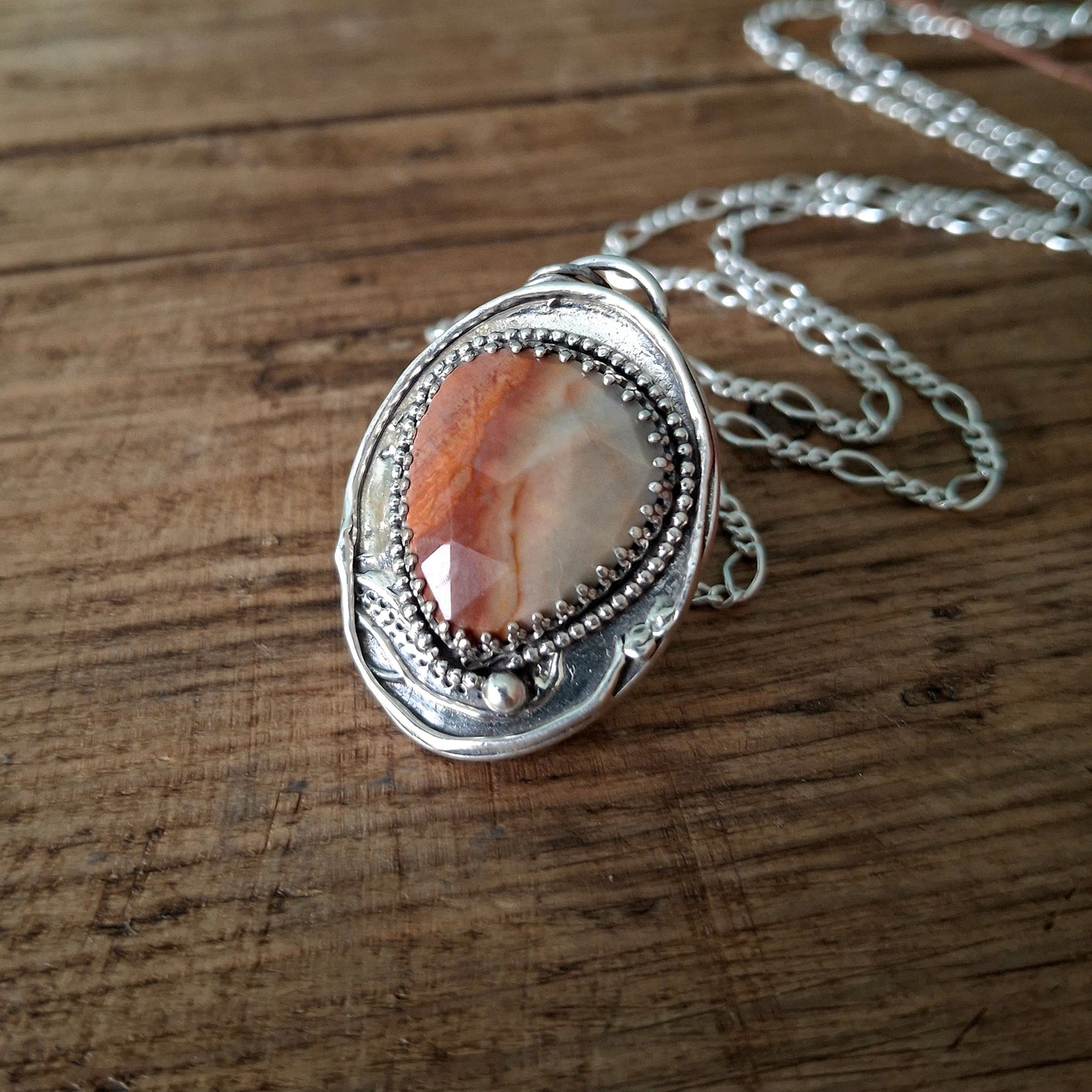 Boho Jasper Silver Pendant