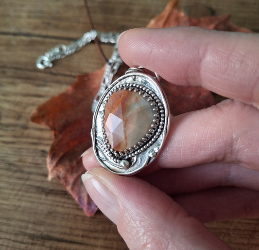 Boho Jasper Silver Pendant