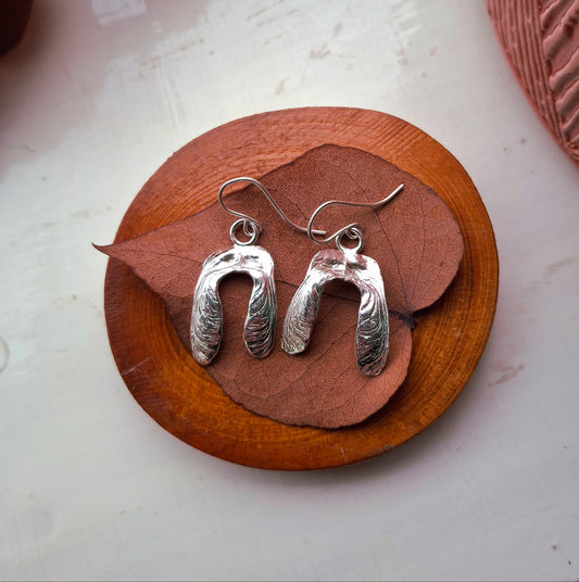 Sycamore Double Seeds - Silver Earrings